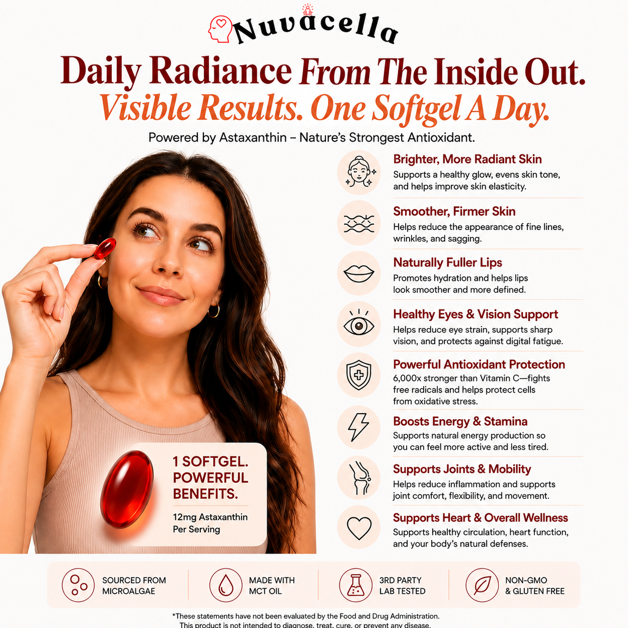 Astaxanthin 12mg MCT Oil Softgels